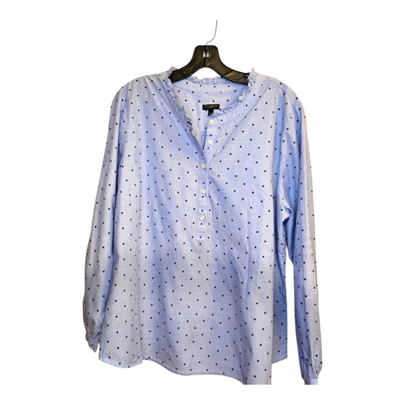 Talbots Cotton Feminine Popover-Dot Top Feminine Cottage Preppy Core Size: XL/P - Picture 5 of 12